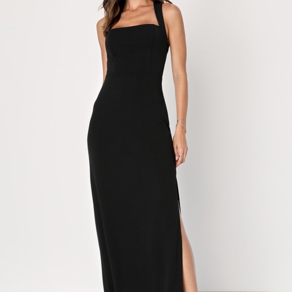 Lulus Glamorous Dedication Black Sleeveless Column Maxi Dress - Size S